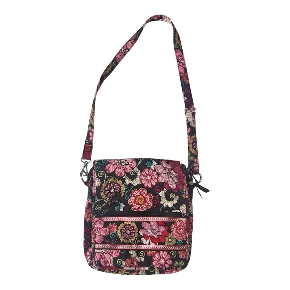 Vera Bradley Floral Crossbody Bag in Pink and Brown